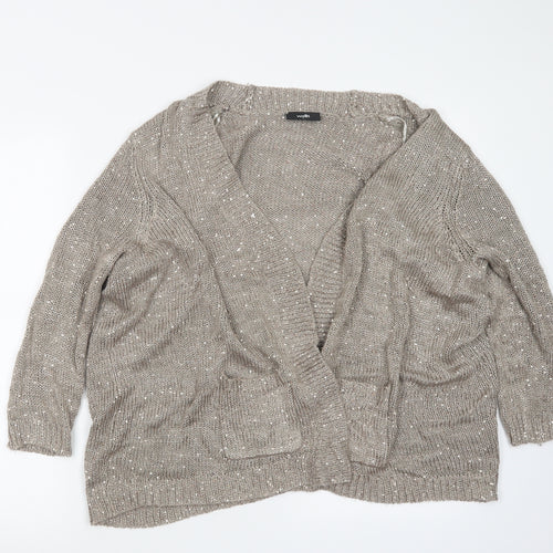 Wallis Womens Brown  Knit Cardigan Jumper Size L