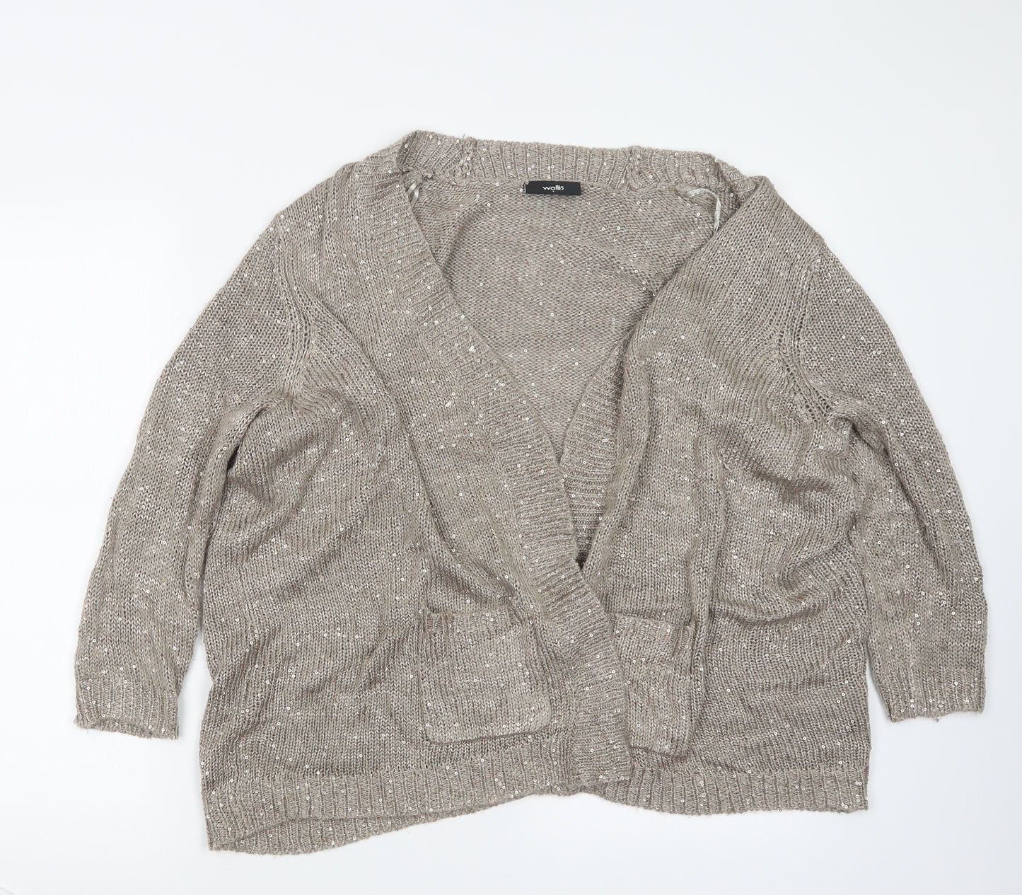 Wallis Womens Brown  Knit Cardigan Jumper Size L