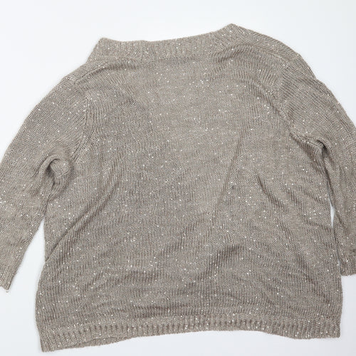 Wallis Womens Brown  Knit Cardigan Jumper Size L