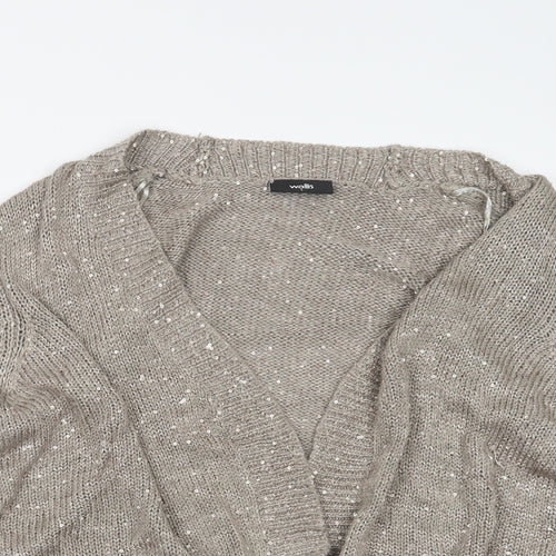 Wallis Womens Brown  Knit Cardigan Jumper Size L
