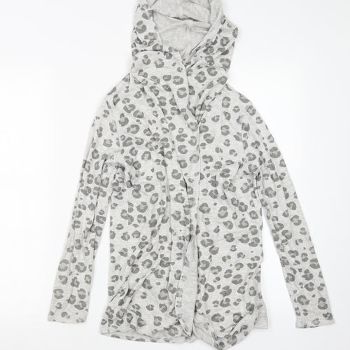 H&M Girls Grey Animal Print Knit Cardigan Jumper Size 11-12 Years