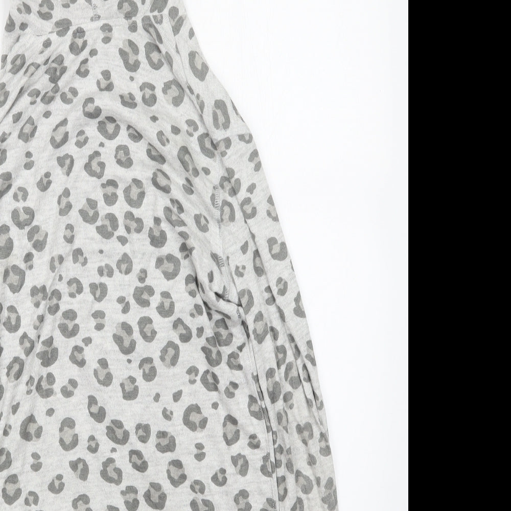H&M Girls Grey Animal Print Knit Cardigan Jumper Size 11-12 Years