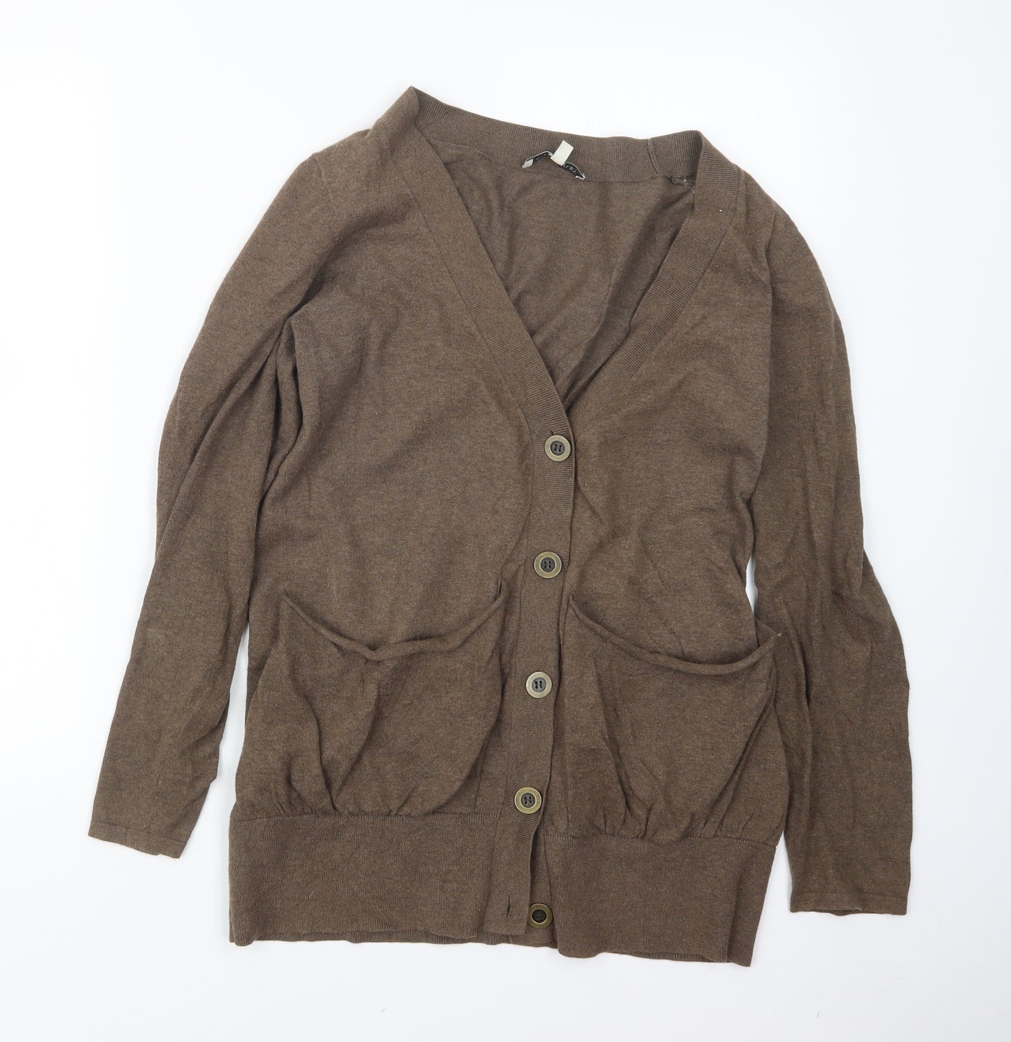 Laura Ashley Womens Brown  Knit Cardigan Jumper Size 12