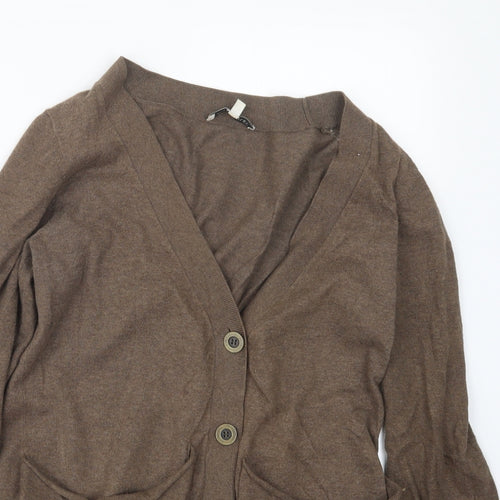Laura Ashley Womens Brown  Knit Cardigan Jumper Size 12