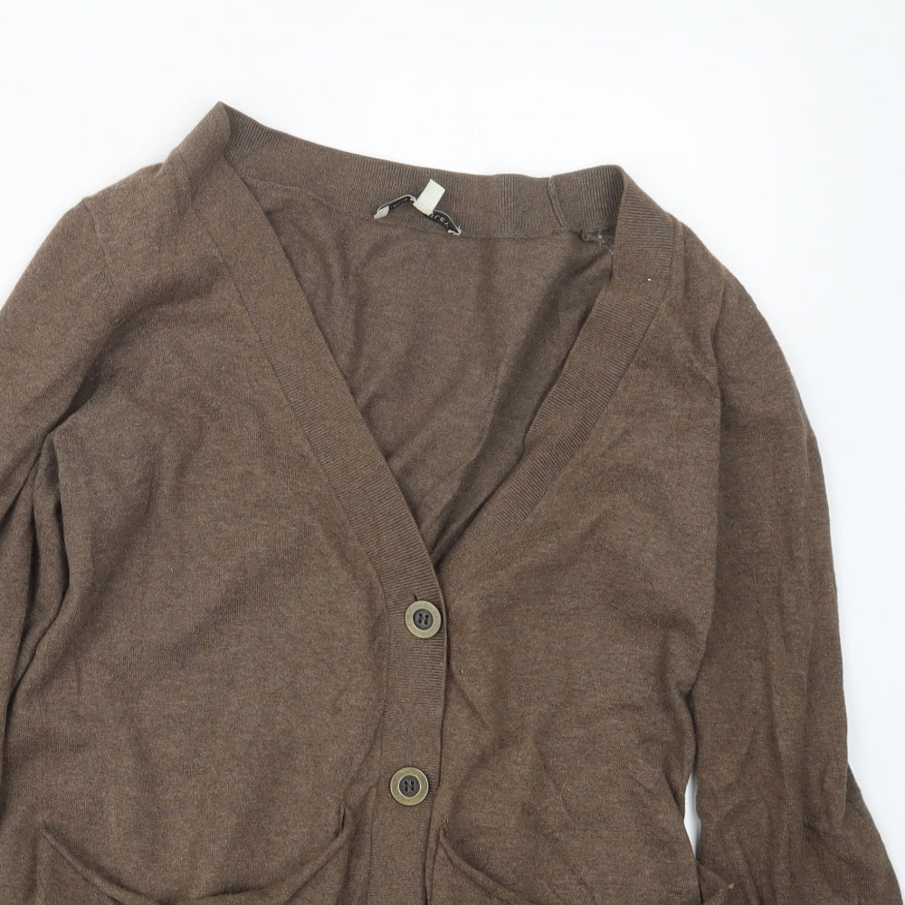 Laura Ashley Womens Brown  Knit Cardigan Jumper Size 12