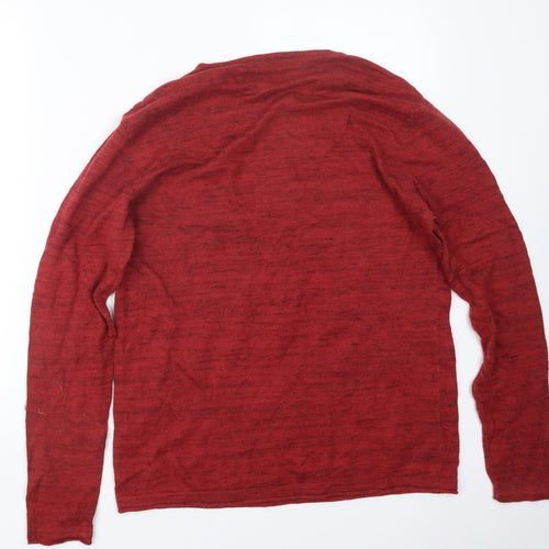 Dressmann.com Mens Red  Knit Pullover Jumper Size L