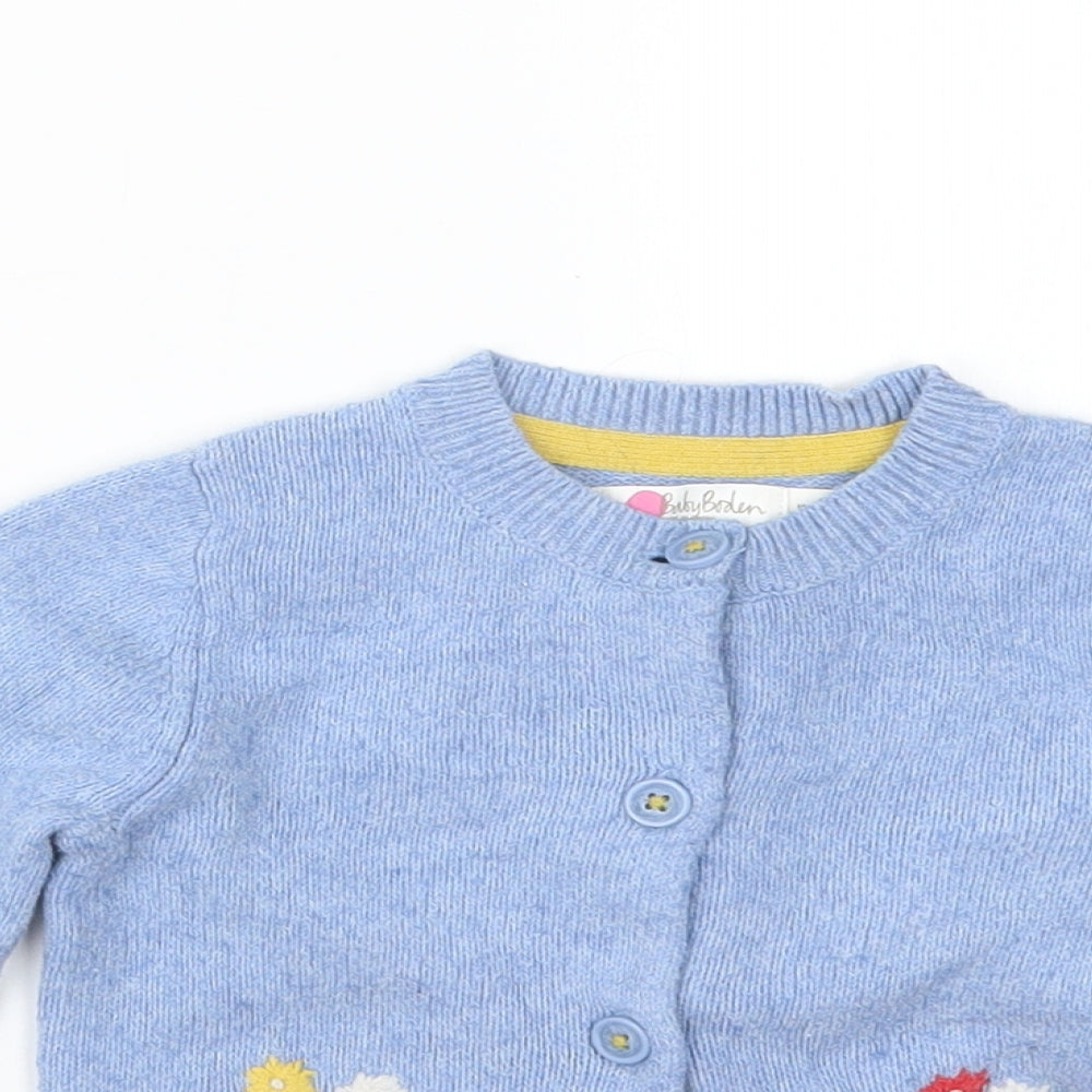 Baby Boden Girls Blue  Knit Cardigan Jumper Size 18-24 Months