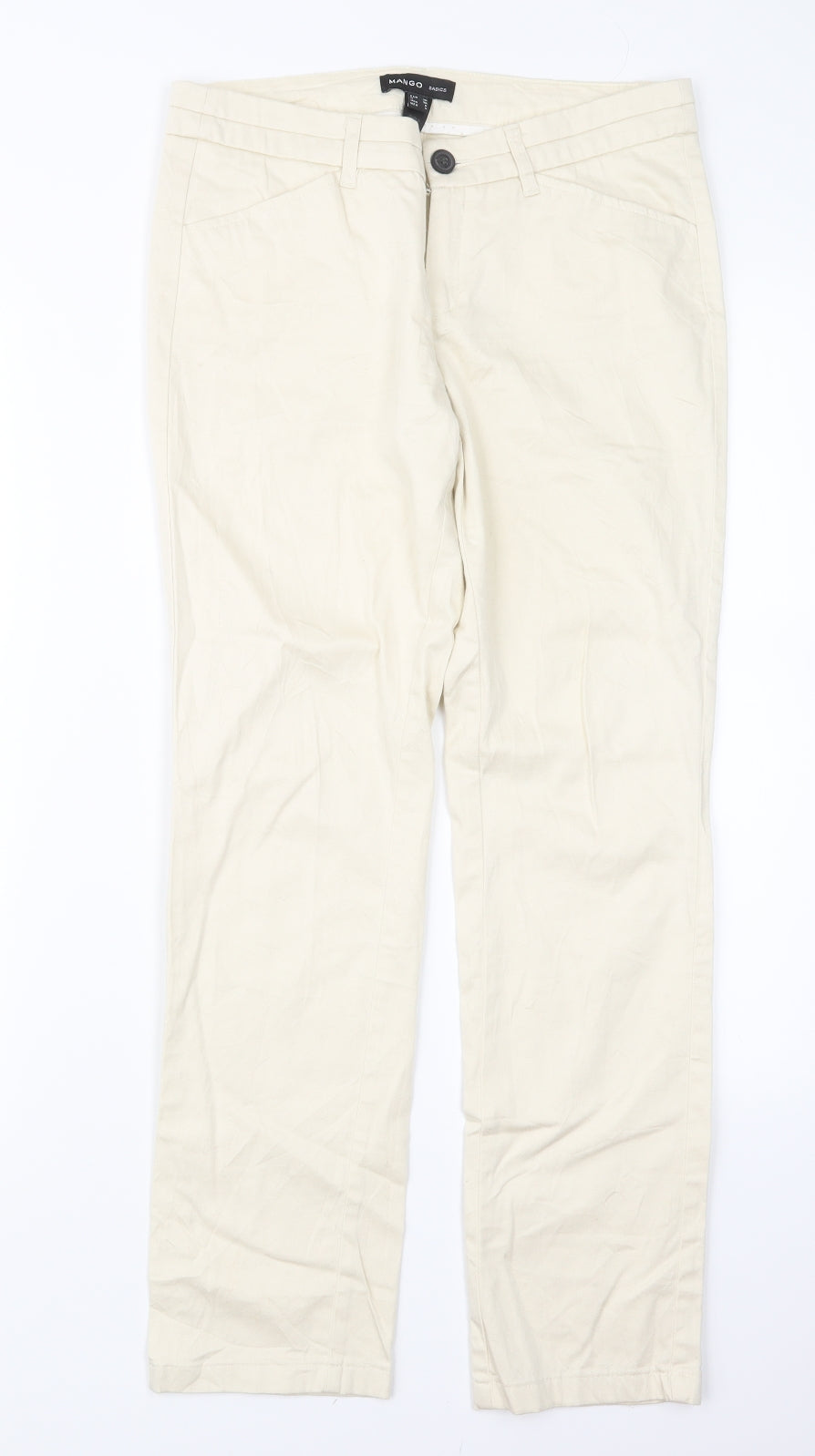 Mango Womens Ivory   Straight Jeans Size 10 L28.5 in