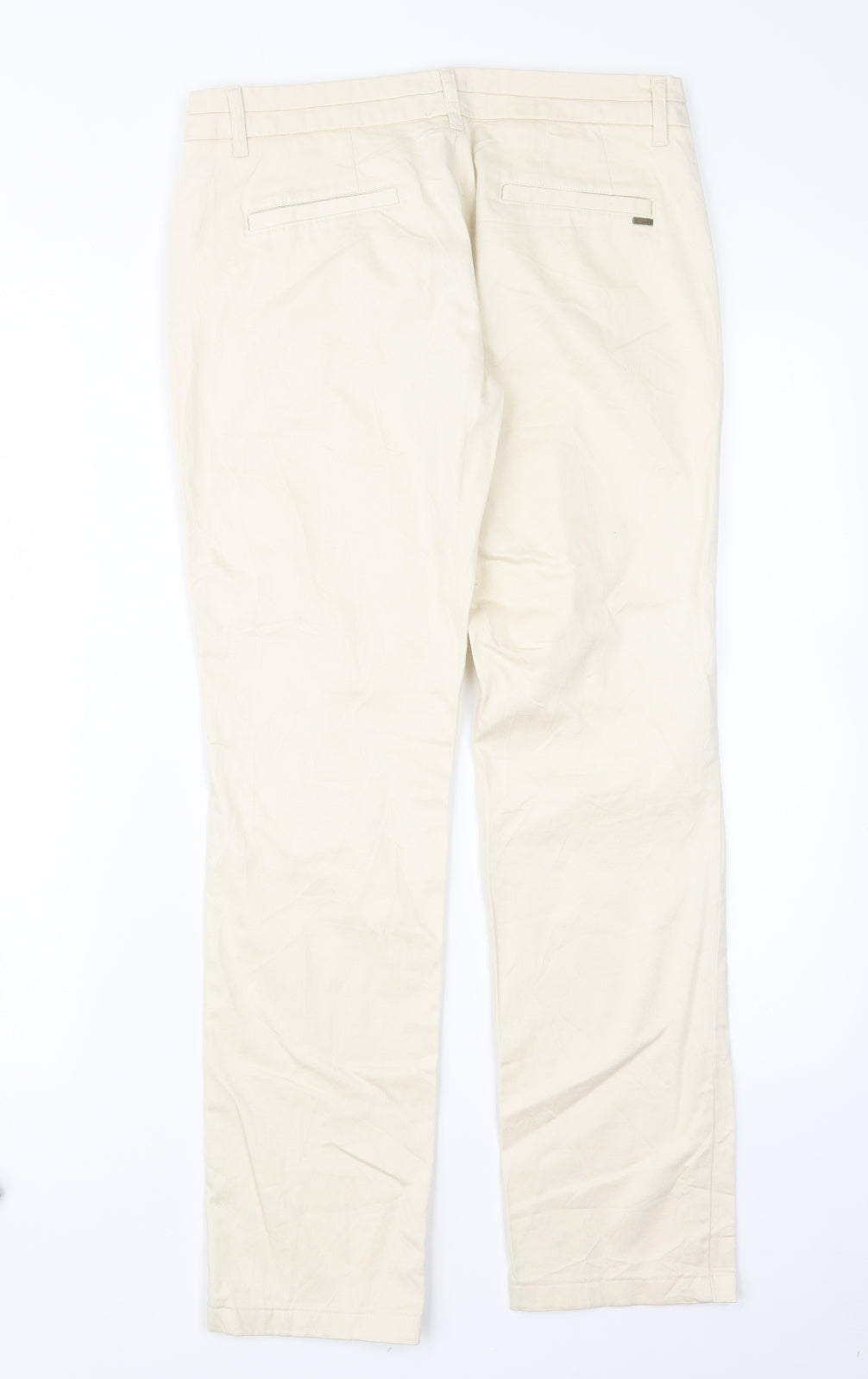 Mango Womens Ivory   Straight Jeans Size 10 L28.5 in