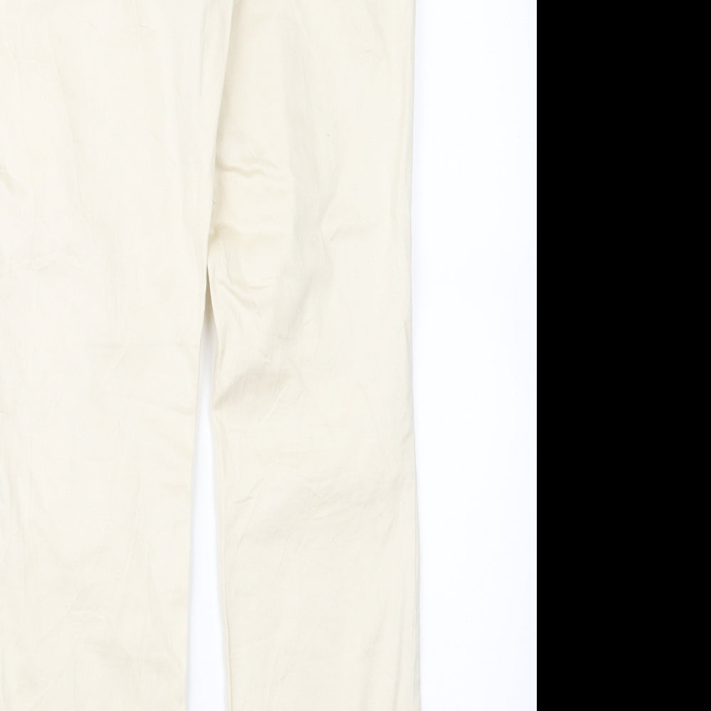 Mango Womens Ivory   Straight Jeans Size 10 L28.5 in