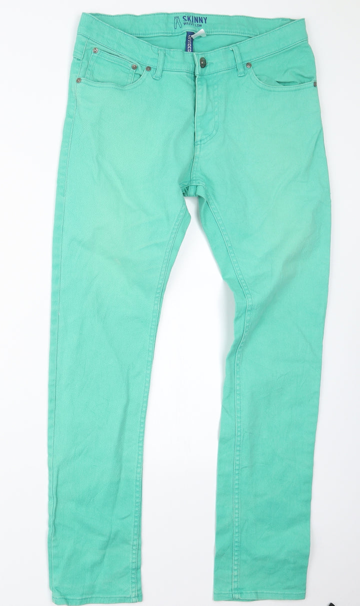 Divided by H&M Womens Green Denim Straight Jeans Size 31 in L30 in