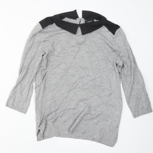 Papaya Womens Grey  Knit Pullover Jumper Size 12
