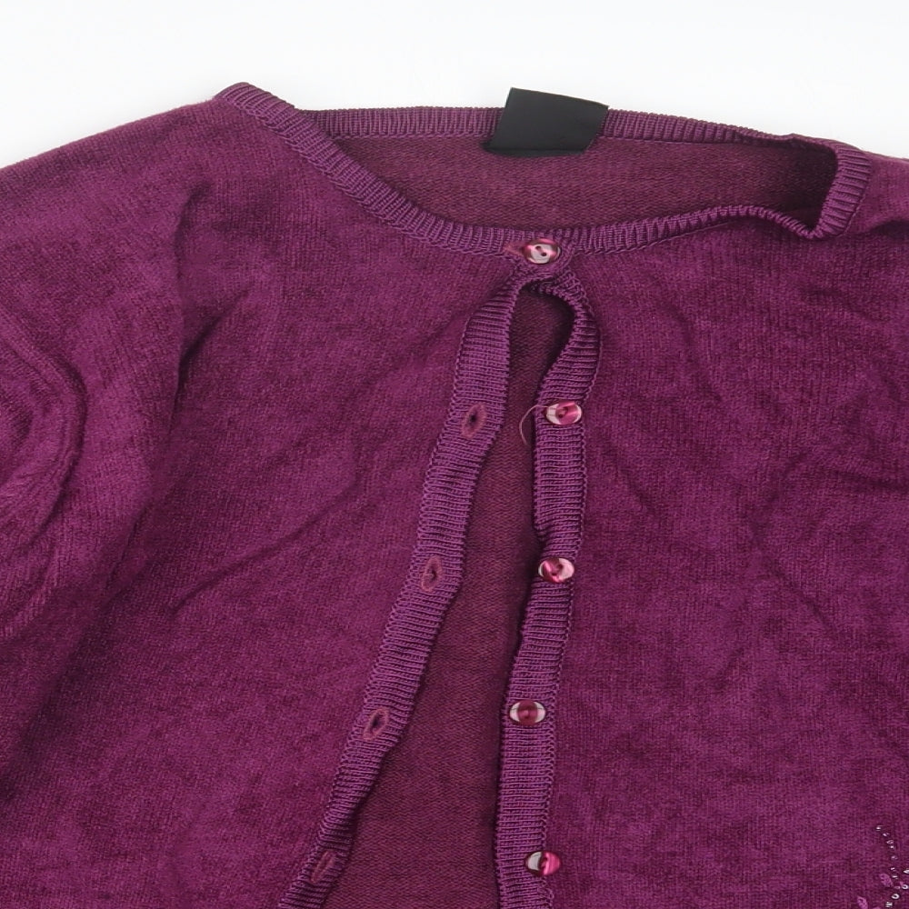 Avant Garde Womens Purple  Knit Cardigan Jumper Size M