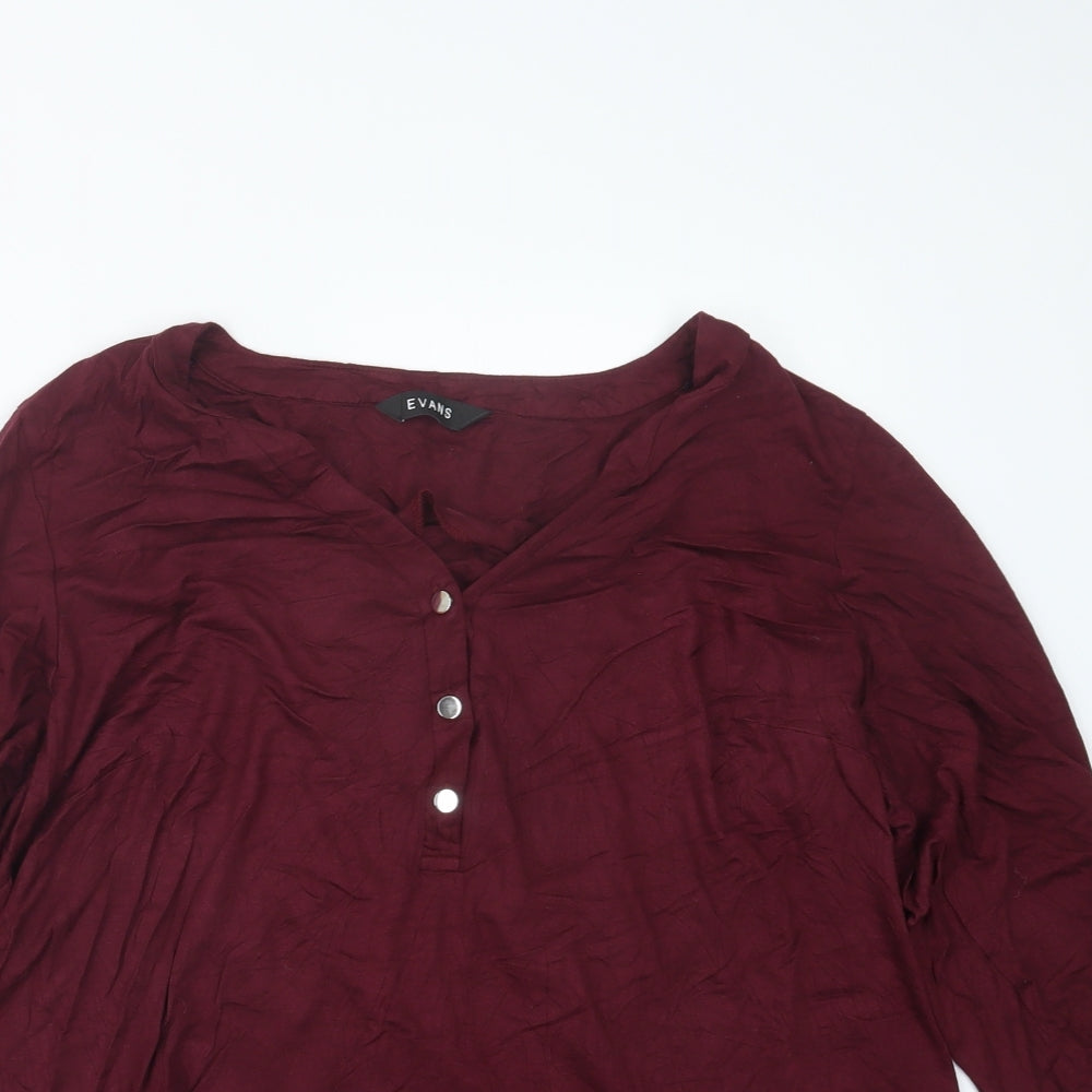 Evans Womens Purple   Basic T-Shirt Size 16