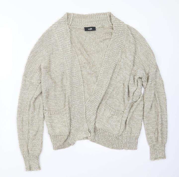 Wallis Womens Beige  Knit Cardigan Jumper Size M