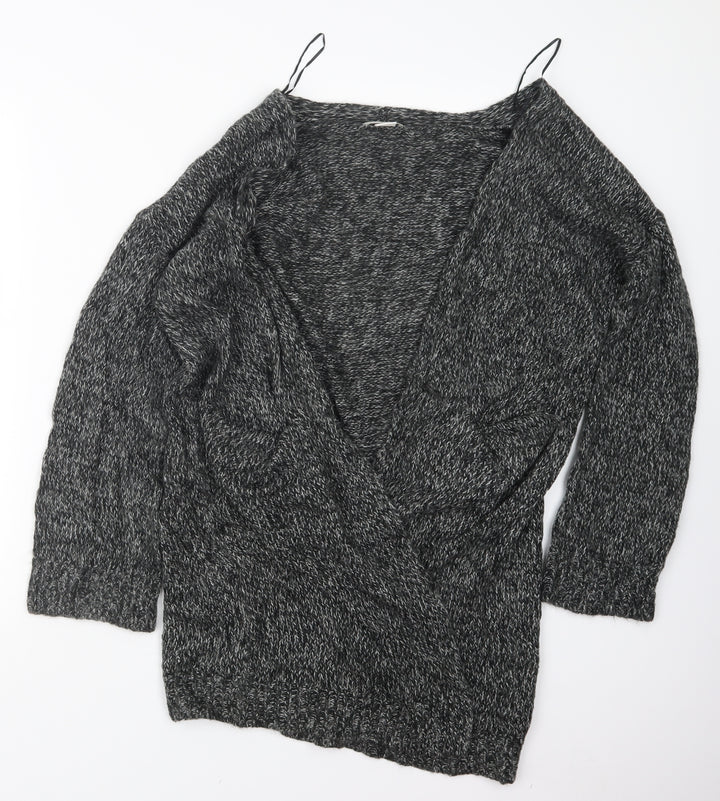 H&M Womens Grey  Knit Cardigan Jumper Size S