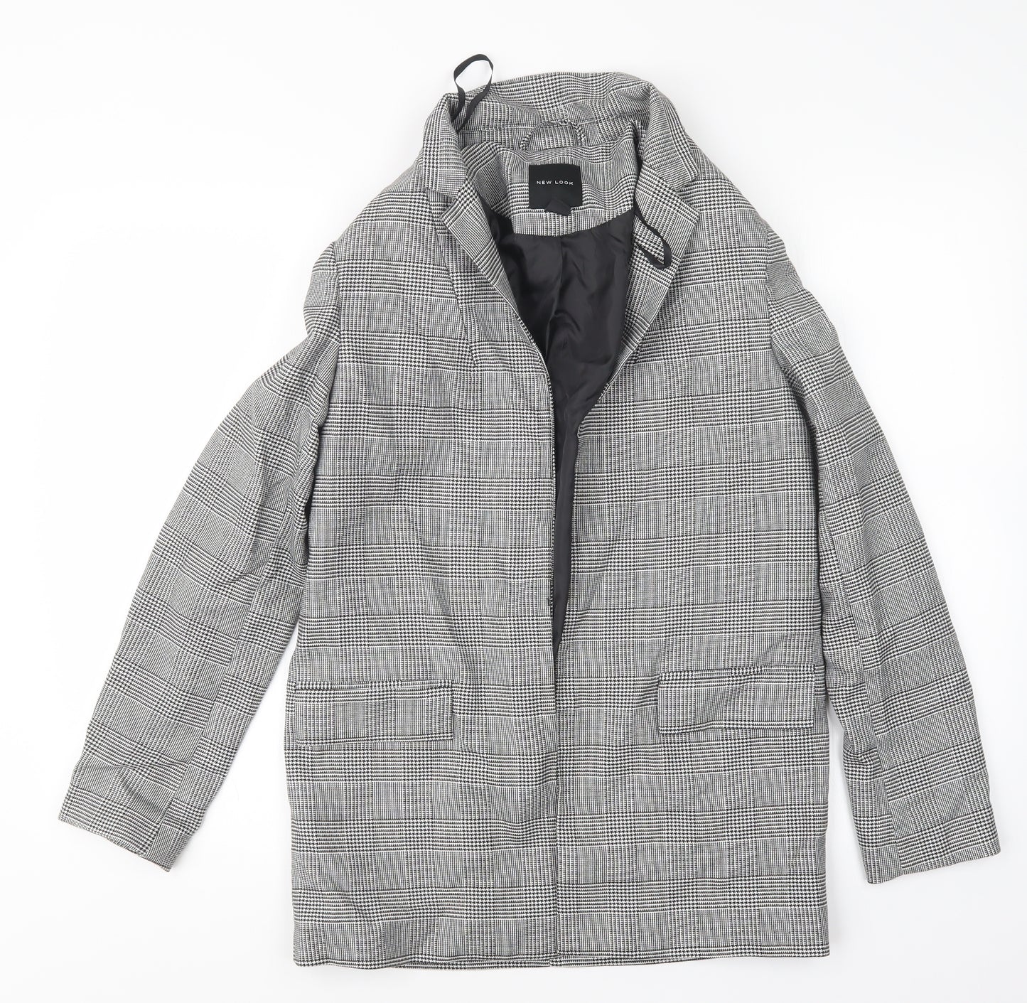 New Look Womens Black Houndstooth  Jacket  Size 8