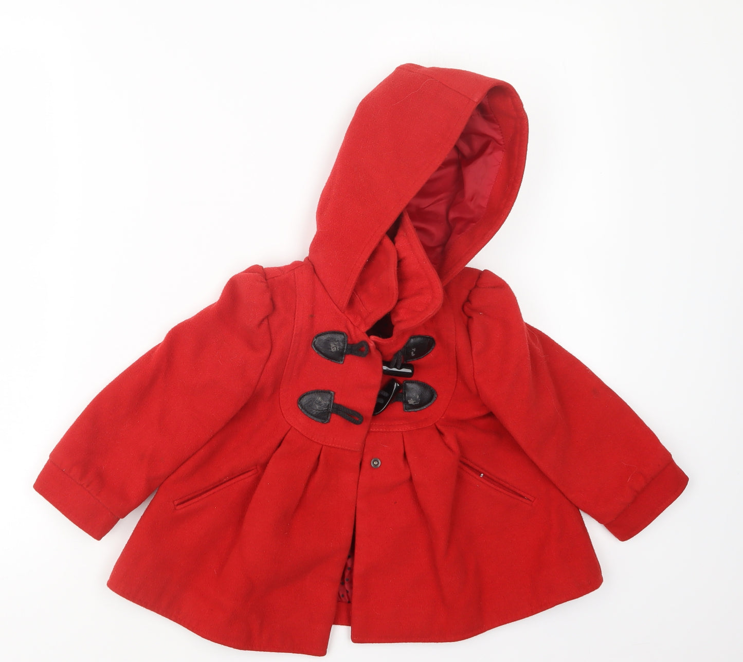 F&F Girls Red   Pea Coat Coat Size 2-3 Years
