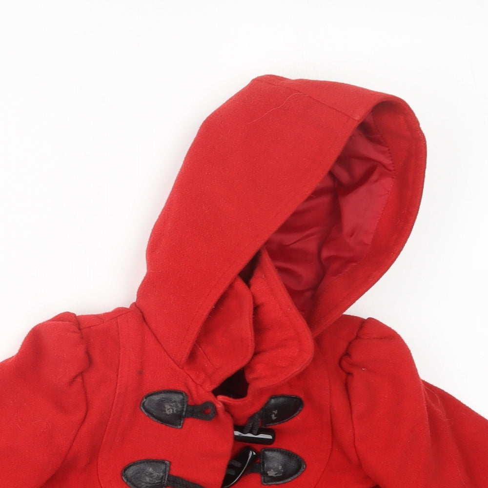 F&F Girls Red   Pea Coat Coat Size 2-3 Years