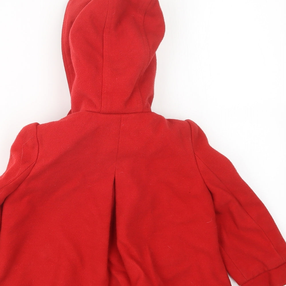 F&F Girls Red   Pea Coat Coat Size 2-3 Years