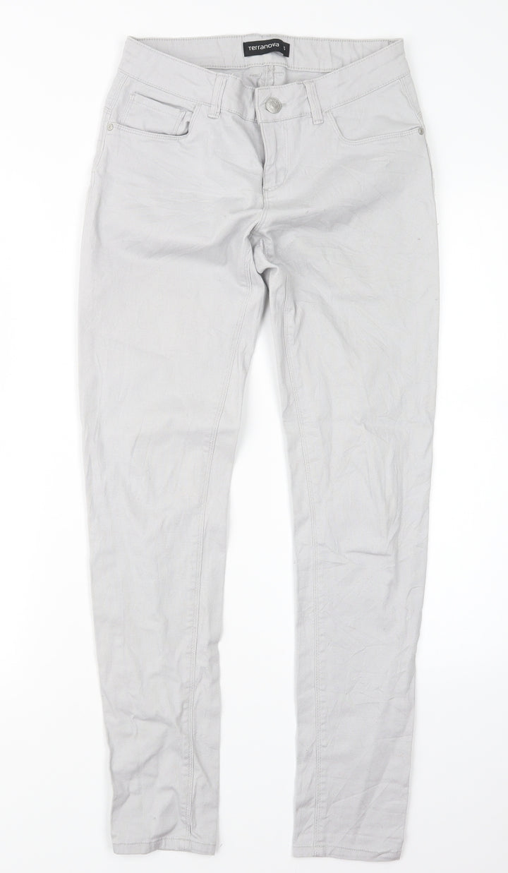 Terranova Womens Grey Denim Straight Jeans Size S L30 in