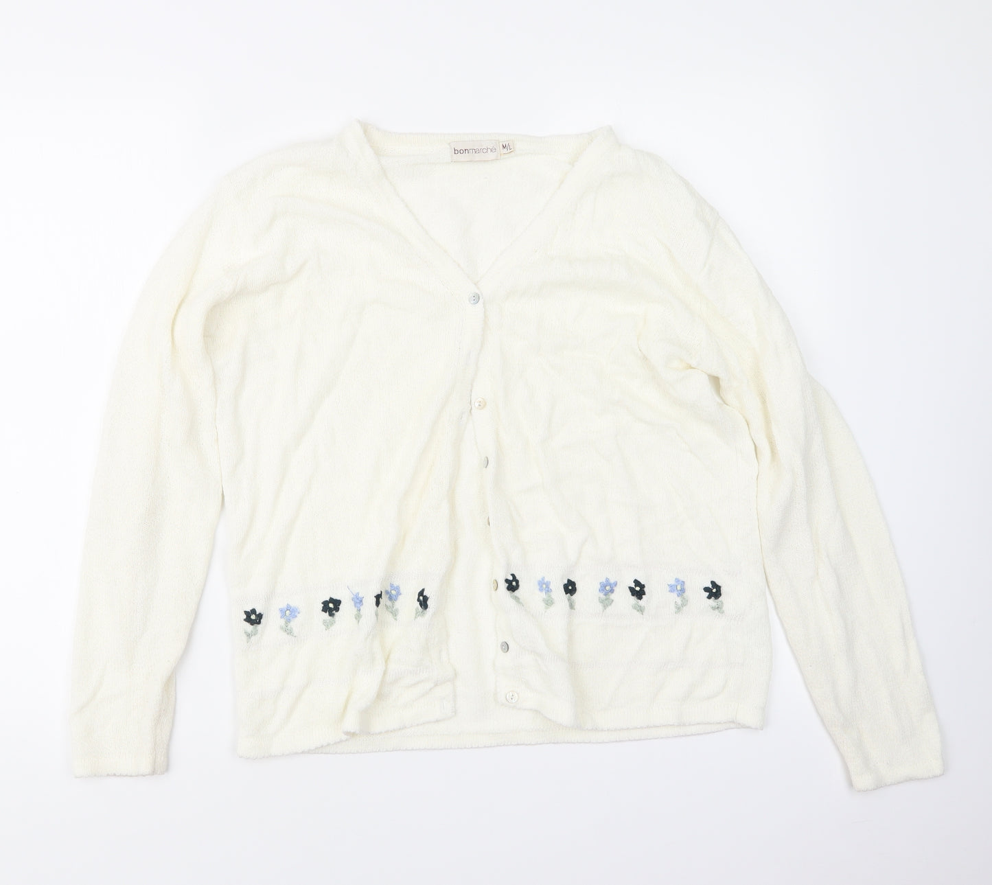 Bonmarché Womens Ivory  Knit Cardigan Jumper Size M
