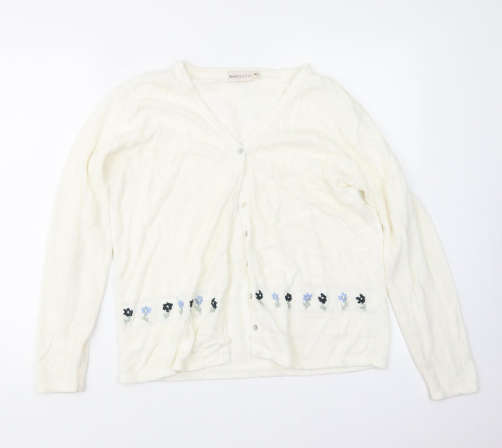 Bonmarché Womens Ivory  Knit Cardigan Jumper Size M