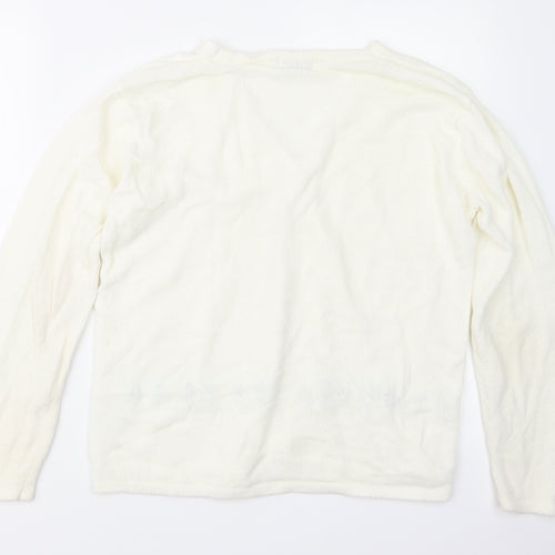 Bonmarché Womens Ivory  Knit Cardigan Jumper Size M