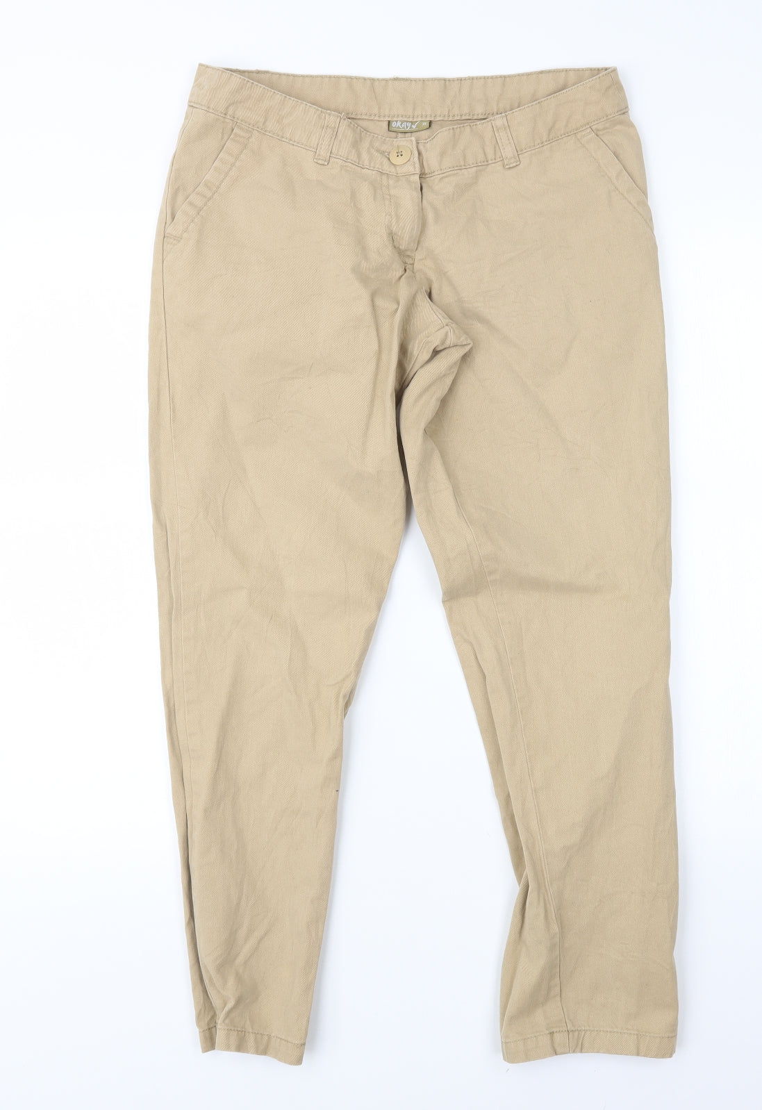 OKAY Womens Beige   Straight Jeans Size 31 in L26.5 in
