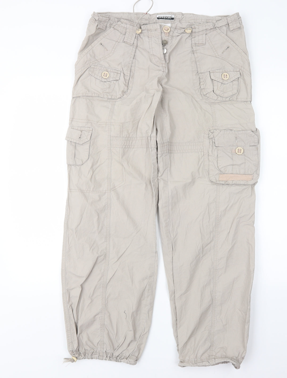 Inverse Womens Grey   Cargo Trousers Size 8 L30 in