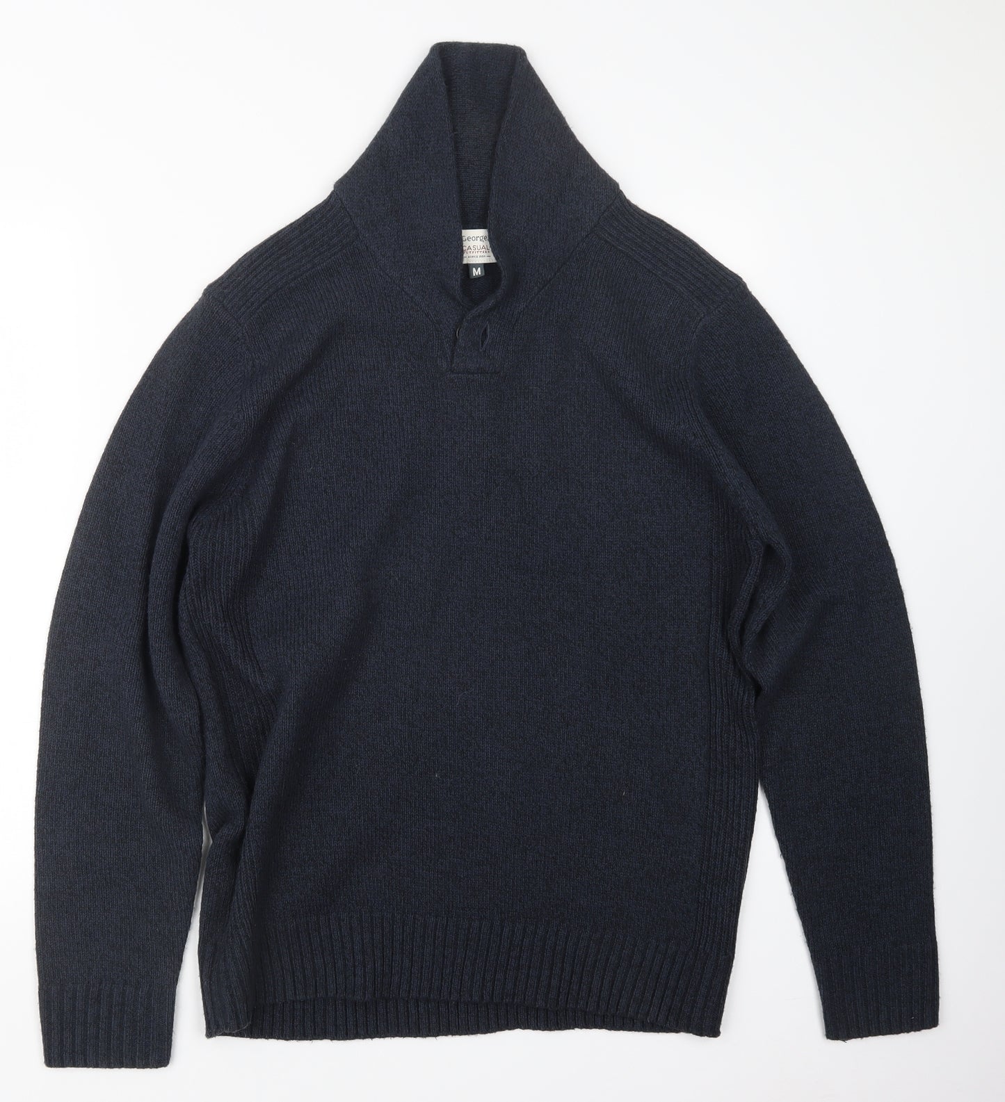 George Mens Blue  Knit Pullover Jumper Size M