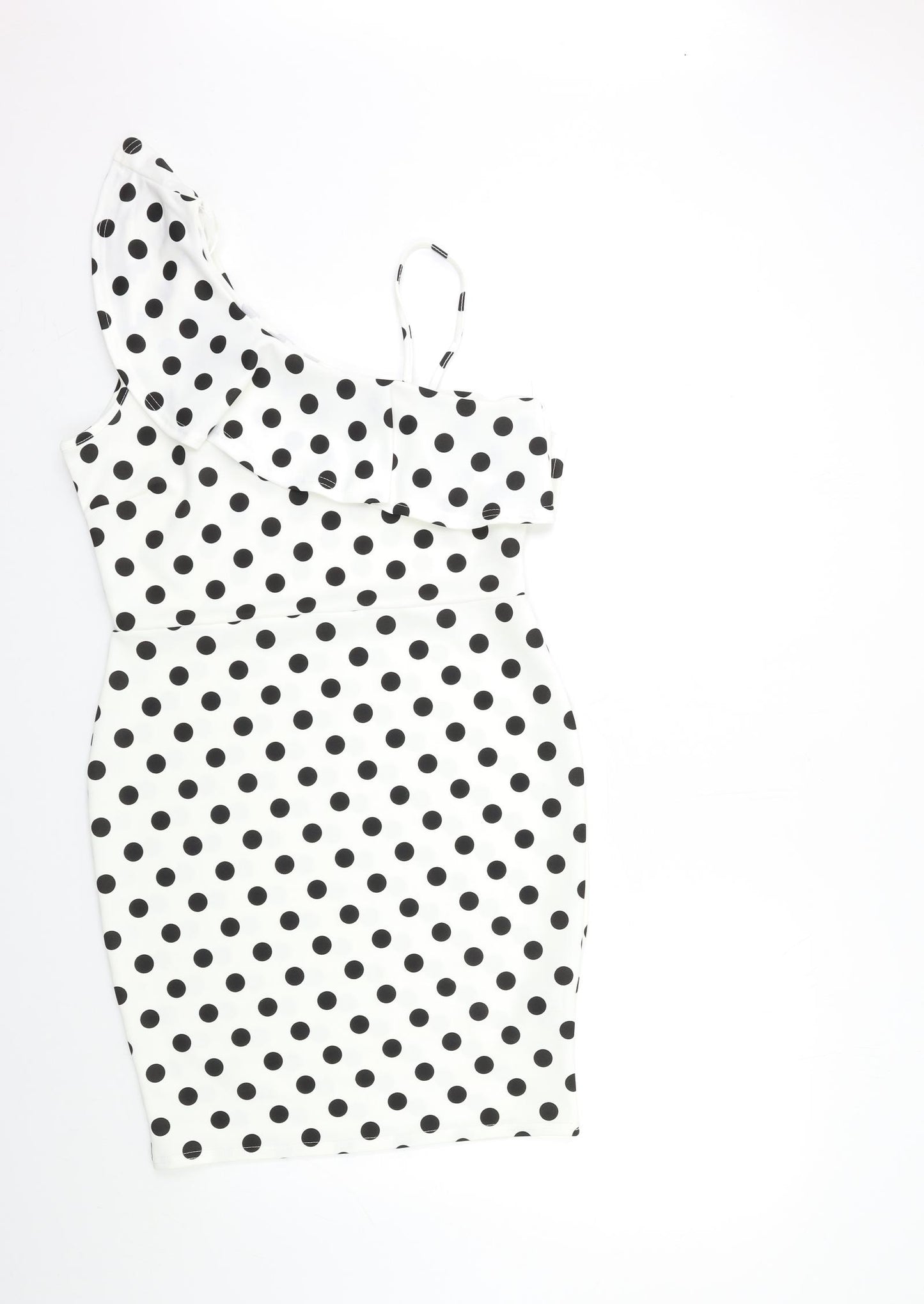 Quiz Womens White Polka Dot  Bodycon  Size 14