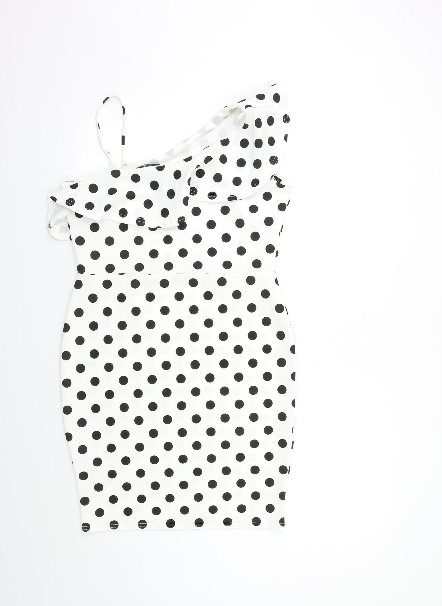 Quiz Womens White Polka Dot  Bodycon  Size 14