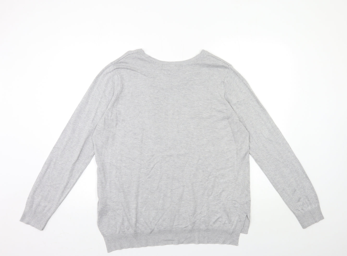 Peacocks Womens Grey  Knit Pullover Jumper Size 20