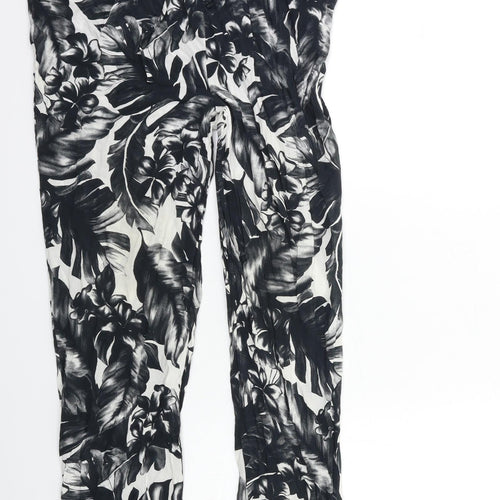 F&F Womens Gold Floral  Trousers  Size S L27 in