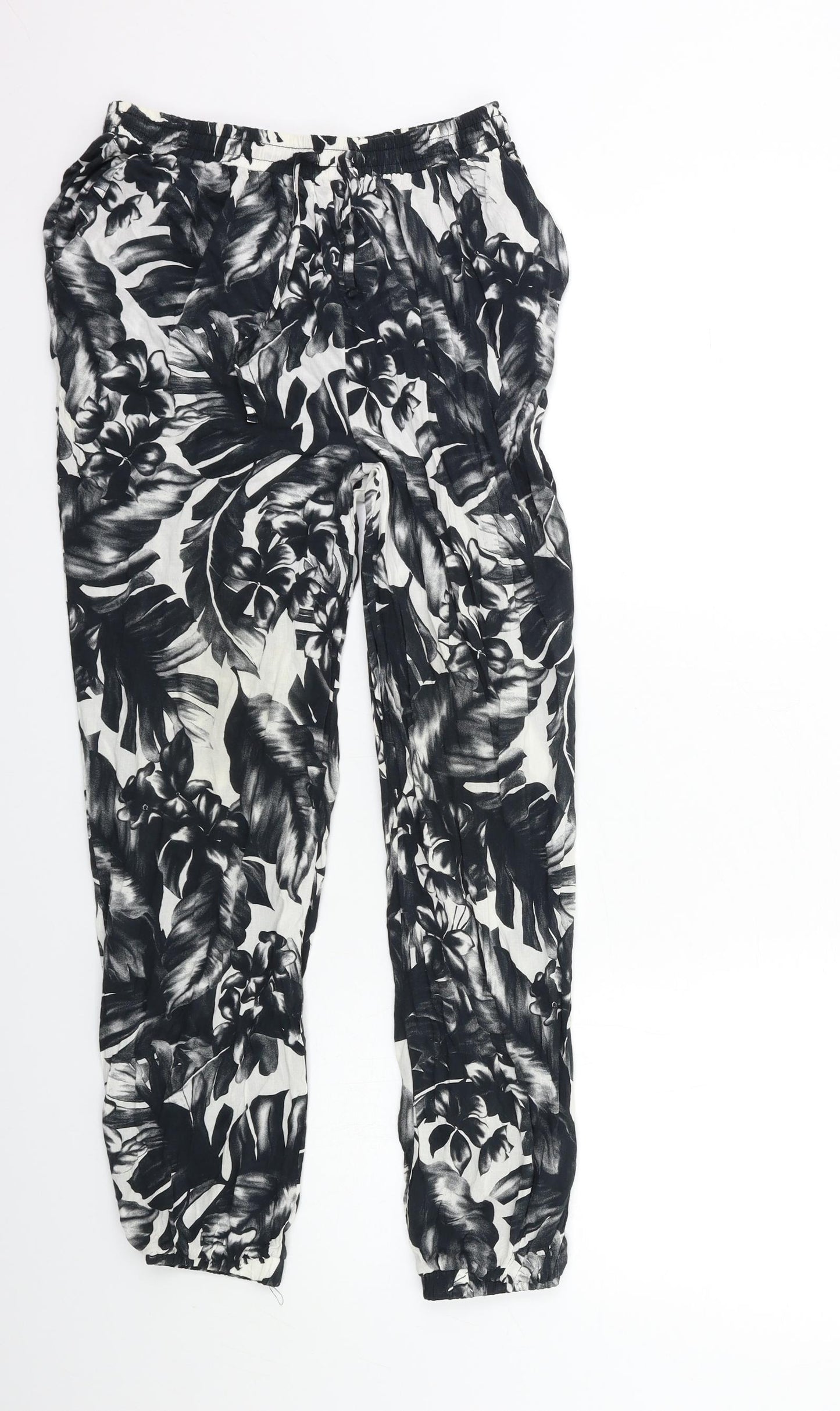 F&F Womens Gold Floral  Trousers  Size S L27 in