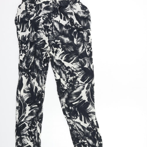 F&F Womens Gold Floral  Trousers  Size S L27 in