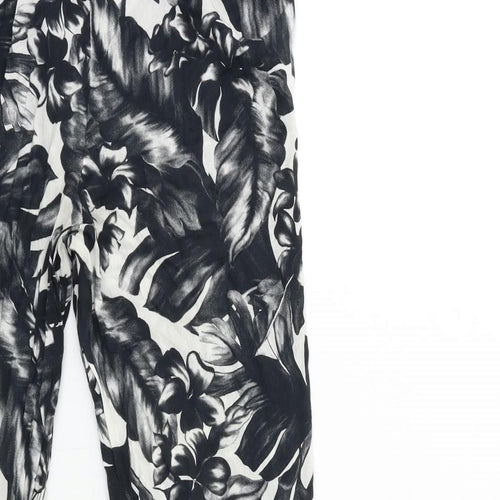 F&F Womens Gold Floral  Trousers  Size S L27 in