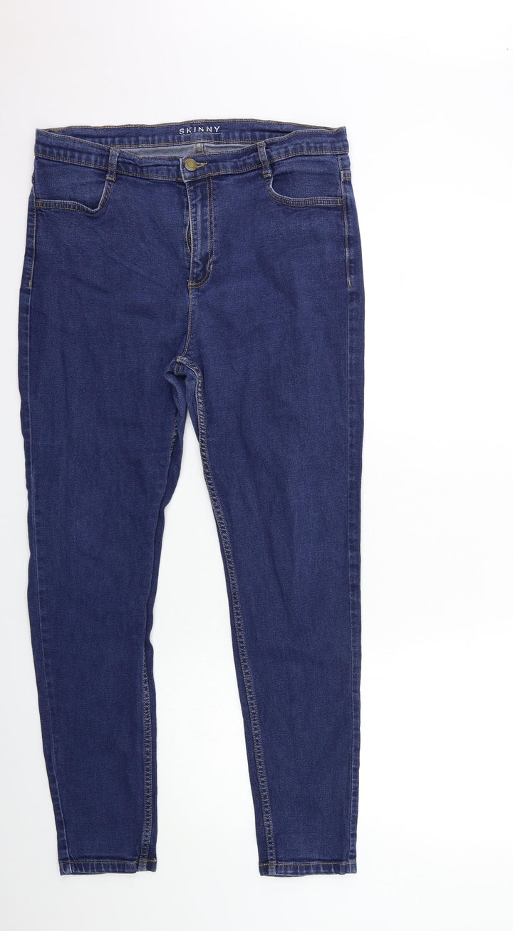 Preworn Womens Blue  Denim Skinny Jeans Size 32 in L28 in