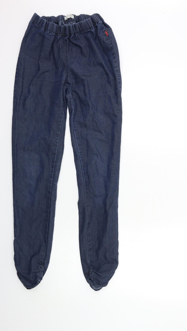 Vacknox Womens Beige Denim Skinny Jeans Size M L30 in - rouched ankle