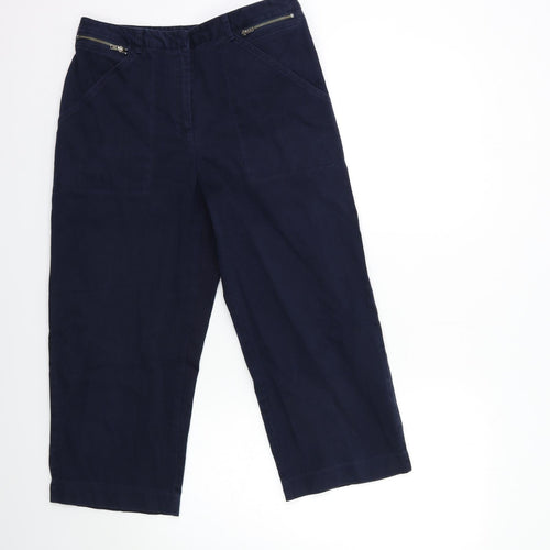 Villager Womens Blue   Cropped Trousers Size 10 L22 in