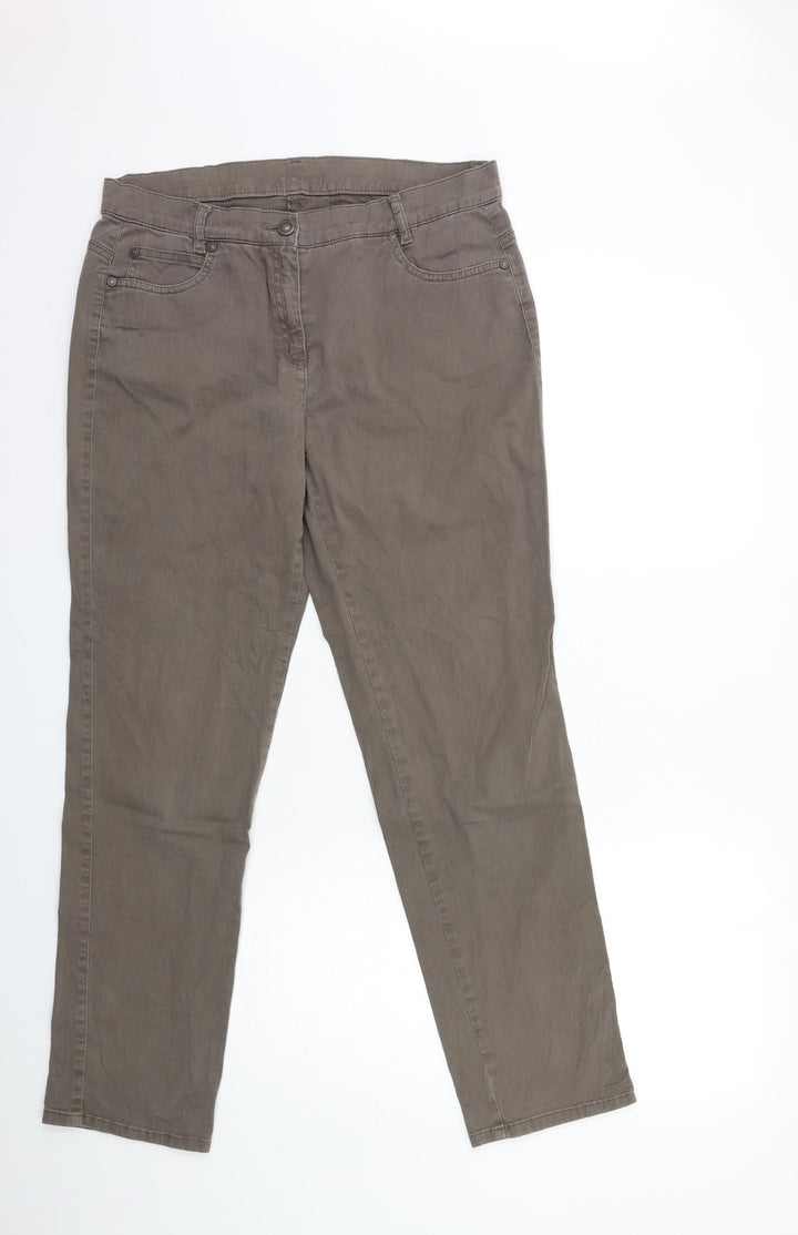 seiumann Womens Grey  Denim Straight Jeans Size 14 L30 in