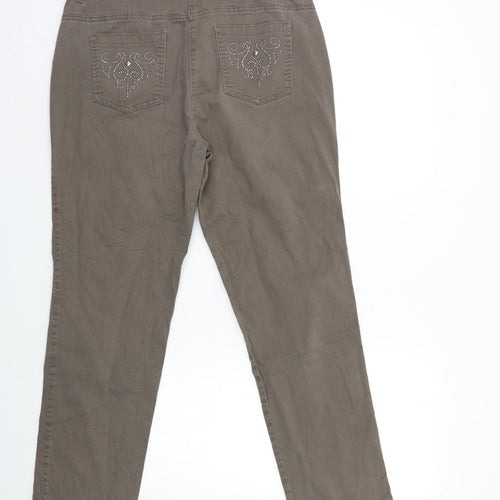 seiumann Womens Grey  Denim Straight Jeans Size 14 L30 in