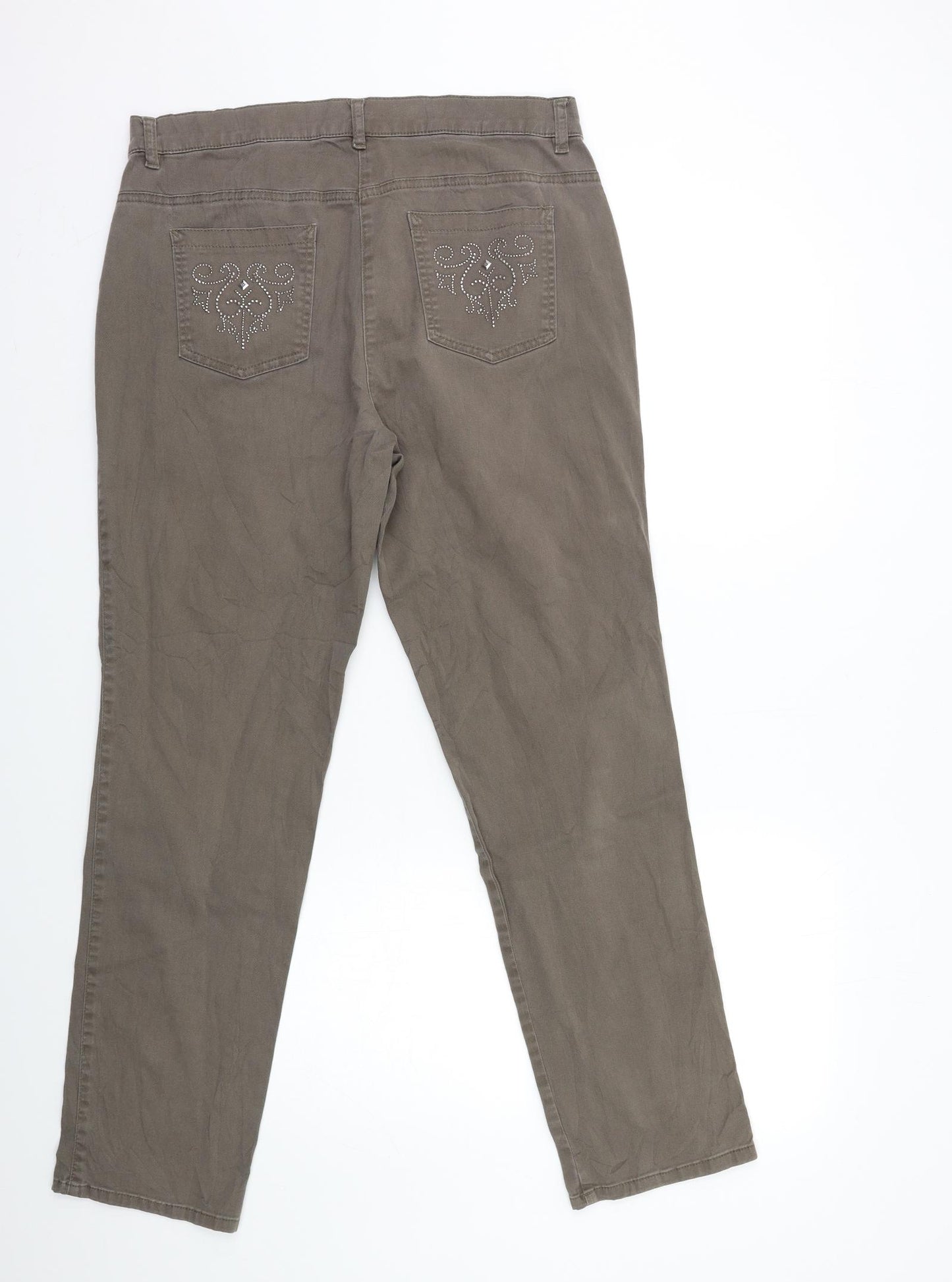 seiumann Womens Grey  Denim Straight Jeans Size 14 L30 in