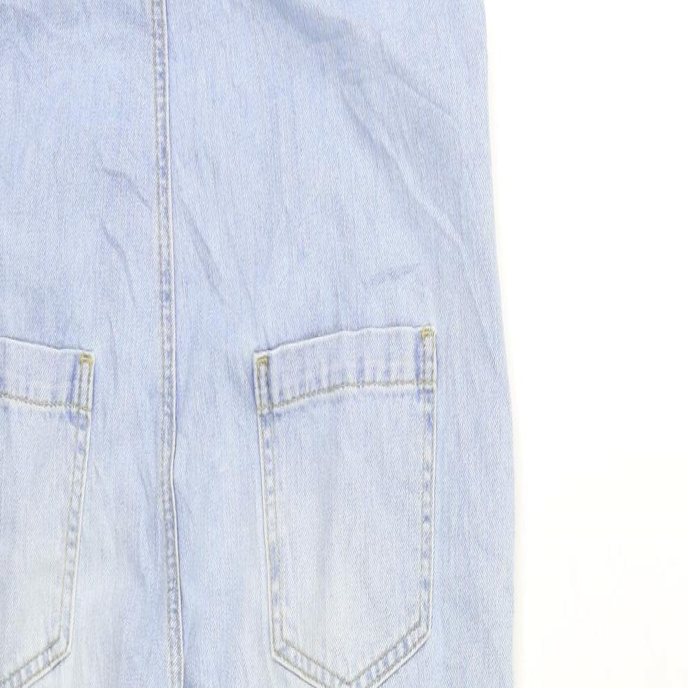 Dorothy Perkins Womens Blue  Denim Dungaree One-Piece Size 12