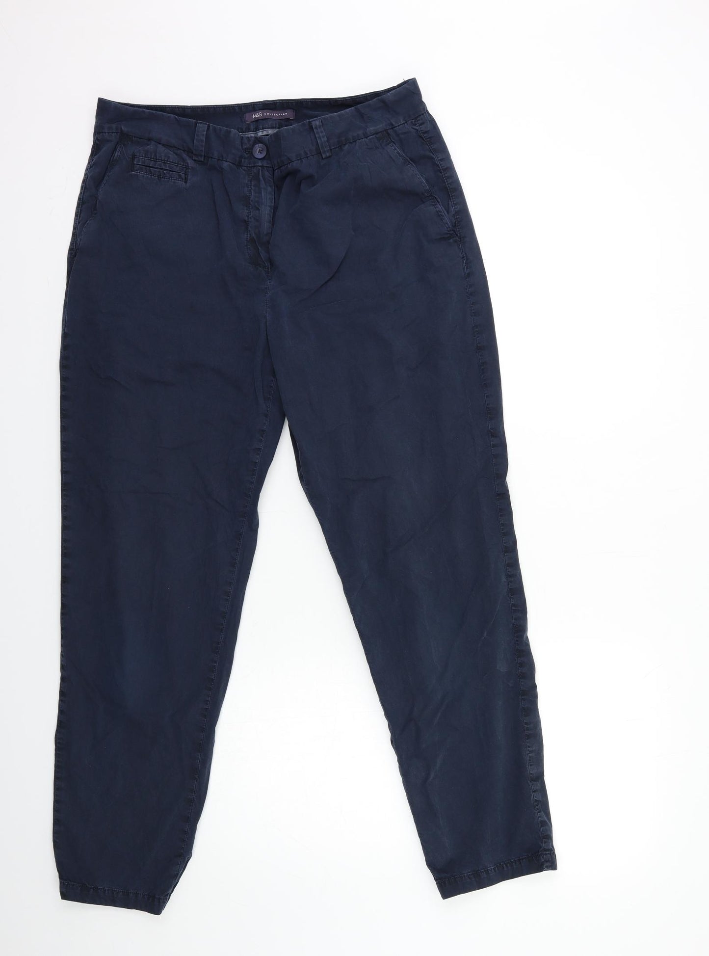Marks and Spencer Womens Blue   Cargo Trousers Size 14 L30 in