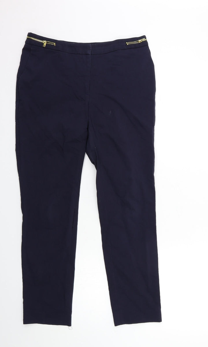 H&M Womens Blue Trousers Size 10 L28 in