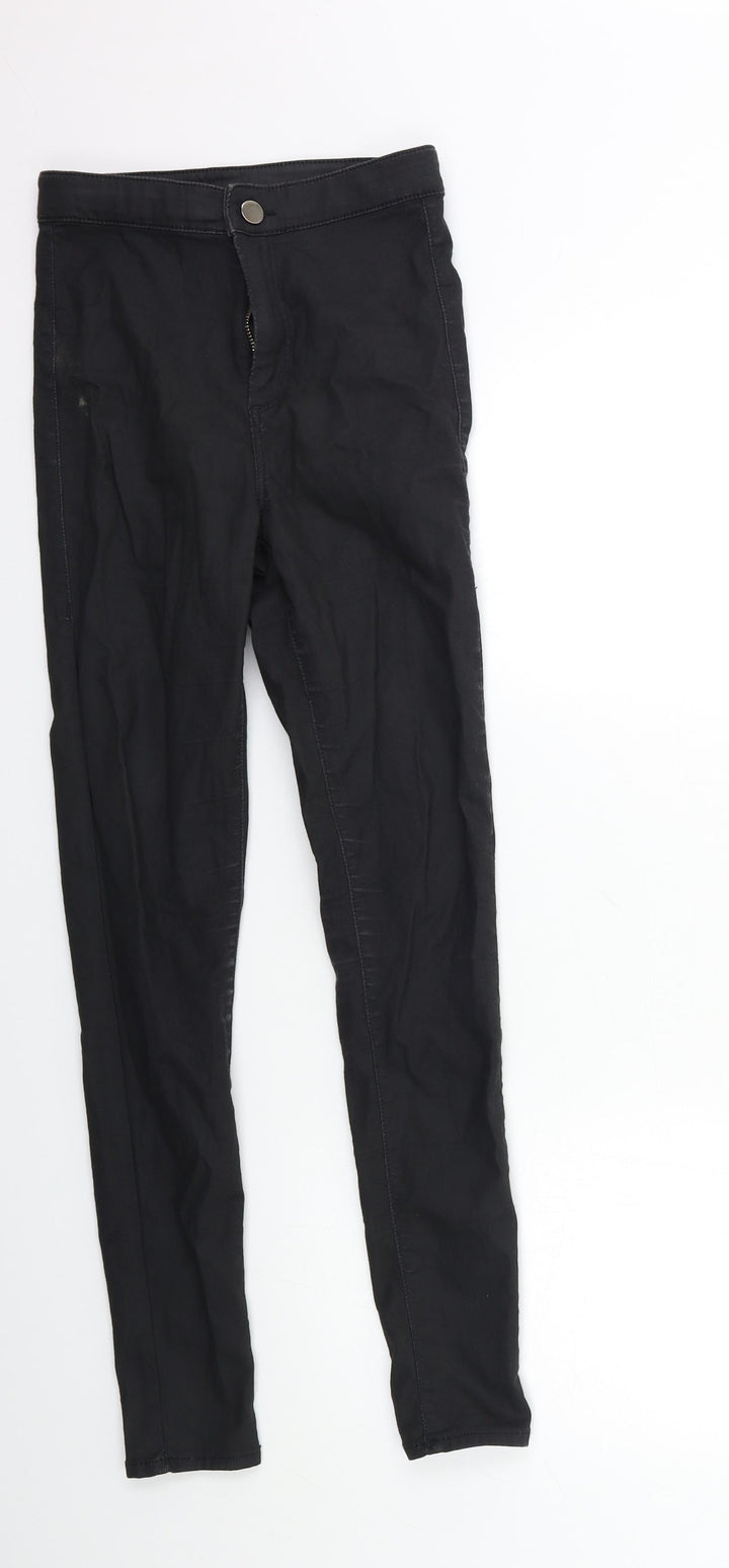 Topshop Womens Black  Denim Skinny Jeans Size 26 in L32 in - PU COATED
