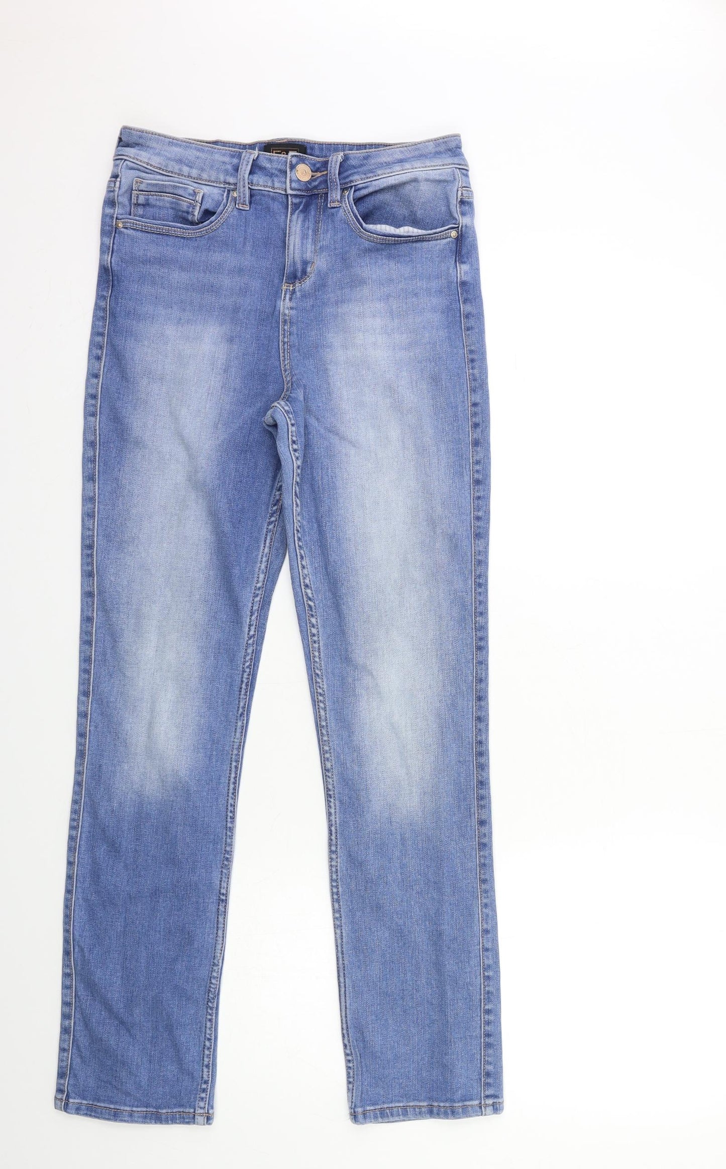 F&F Womens Blue  Denim Straight Jeans Size 8 L29 in
