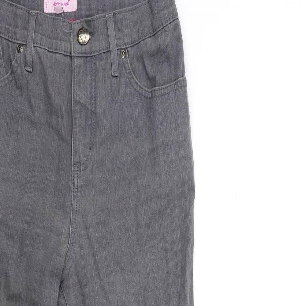 Per Una Womens Grey  Denim Straight Jeans Size 8 L27 in